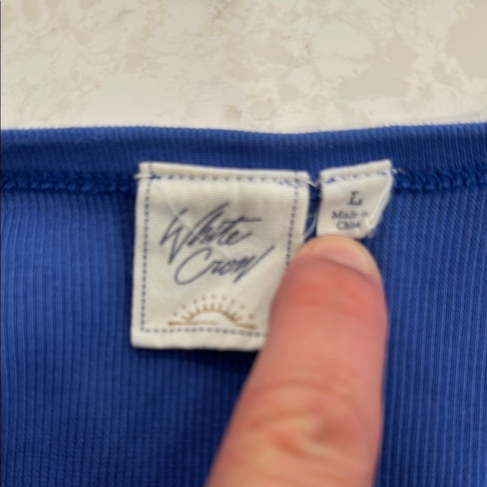 White Crow Blue Sleeveless Tank Top - Picture 2 of 3